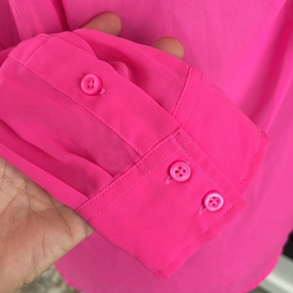 American Eagle Pink Button Down Blouse - image 7